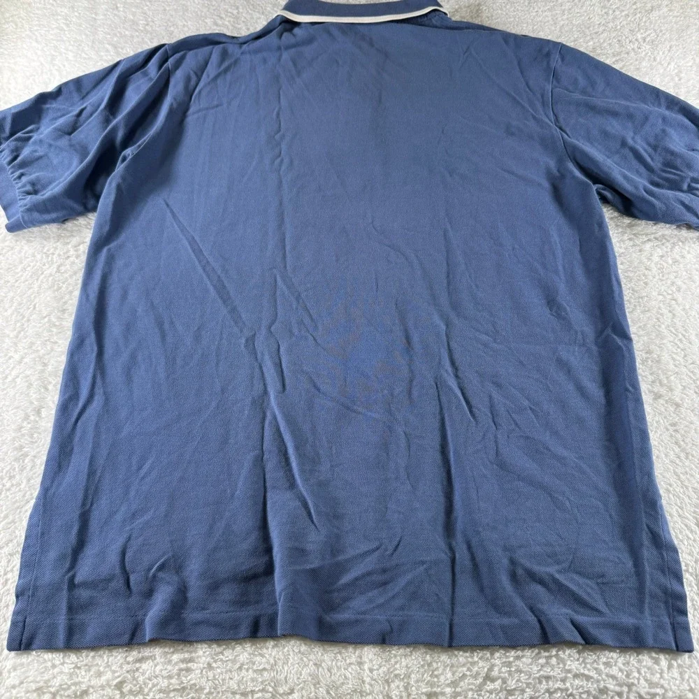 Y2K Polo Ralph Lauren Blue Polo Shirt Short Sleeve Anchor Logo‎ LT Large Tall